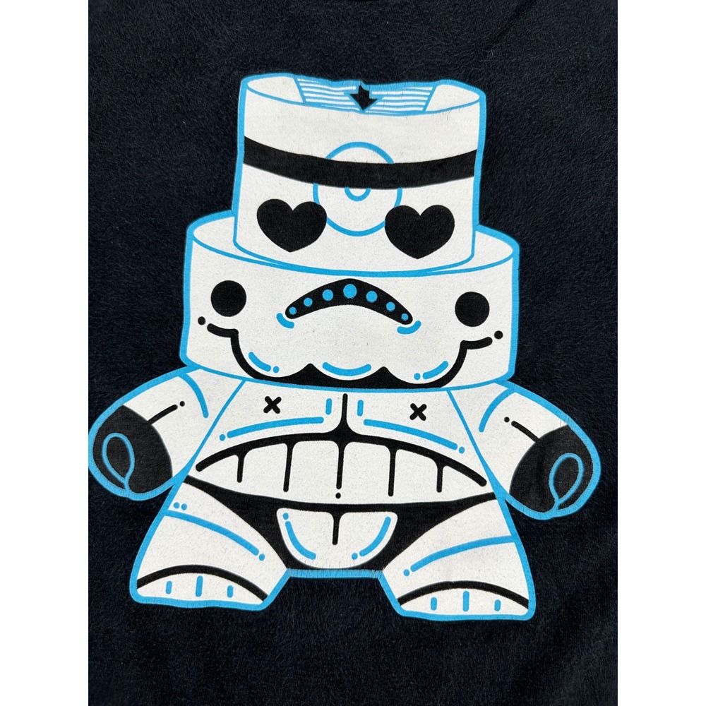 Kidrobot Fatcap Stormtrooper Graphic T-Shirt Mens Large Black Star Wars Parody